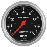 AutoMeter 3991 GAUGE; TACHOMETER; 3 3/8in.; 8K RPM; IN-DASH; SPORT-COMP