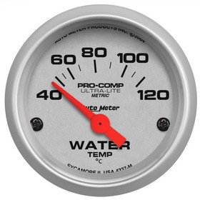 AutoMeter 4337M 2-1/16 in. WATER TEMPERATURE, 40-120 Celsius, ULTRA-LITE