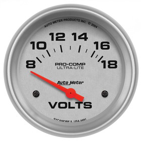 AutoMeter 4491 GAUGE; VOLTMETER; 2 5/8in.; 18V; ELECTRIC; ULTRA-LITE