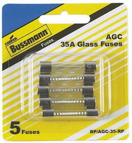 Bussmann BP/AGC35RP Bussmann BP/AGC-35-RP 1/4&#34; x 11/4&#34;/35 Amp AGC Automotive Glass Fuse, (Pack of 5)