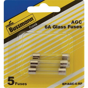 Bussmann BP/AGC6RP Bussmann 6A AGC Glass Tube Electronic Fuse BP/AGC-6-RP