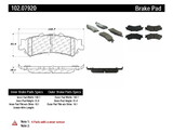 Centric Parts C-Tek 102.07920 Disc Brake Pad Set