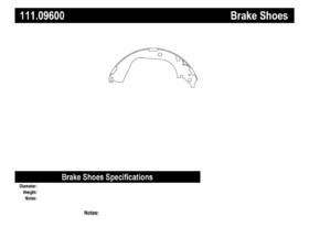 Centric Parts 111.09600 Centric 111.09600 Centric Brake Shoes
