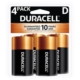 Duracell MN1300R4 Duracell 1.5V Coppertop Alkaline D Batteries, 4 Pack