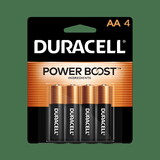 Duracell MN1500B4 Duracell Coppertop AA Battery with POWER BOOST™, 4 Pack Long-Lasting Batteries