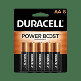 Duracell MN1500B8 Duracell Coppertop AA Battery with POWER BOOST™, Long-Lasting Batteries