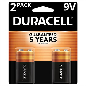 Duracell MN1604B2 Duracell Coppertop 9V Battery, Long Lasting 9V Batteries, 2 Pack