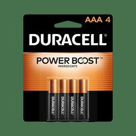 Duracell MN2400B4 Duracell Coppertop AAA Battery with POWER BOOST&#153;, 4 Pack Long-Lasting Batteries
