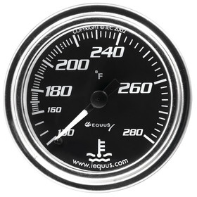 Equus 7241 2 in. Chrome Mechanical Water Temperature Gauge (Extended Tubing Length)