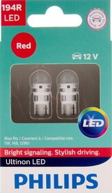 Philips 194RLED Philips Ultinon LED 194RLED, W2, 1X9, 5D, Plastic, Always Change In Pairs!