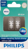 Philips 194WLED Philips Ultinon LED 194WLED, W2, 1X9, 5D, Plastic, Always Change In Pairs!