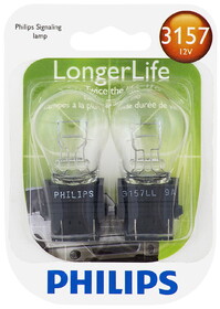 Philips 3157LLB2 Philips Longerlife Miniature 3157Ll, Clear, Push Type, Always Change In Pairs!