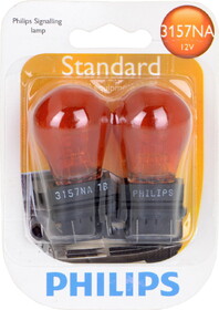 Philips 3157NAB2 Philips Standard Miniature 3157Na, Amber, Push Type, Always Change In Pairs!