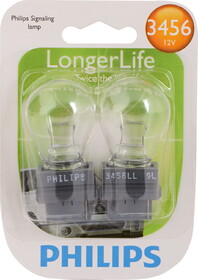 Philips 3456LLB2 Philips Longerlife Miniature 3456Ll, Clear, Push Type, Always Change In Pairs!