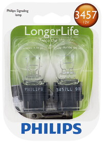 Philips 3457LLB2 Philips Longerlife Miniature 3457Ll, Clear, Push Type, Always Change In Pairs!