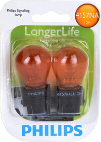 Philips 4157NALLB2 Philips Longerlife Miniature 4157Nall, Amber, Push Type, Always Change In Pairs!