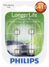 Philips 6411LLB2 Philips Longerlife Miniature 6411Ll, Clear, Push Type, Always Change In Pairs!