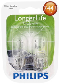 Philips 7443LLB2 Philips Longerlife Miniature 7443Ll, Clear, Push Type, Always Change In Pairs!