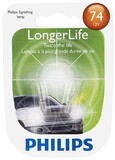 Philips 74LLB2 Philips Longerlife Miniature 74Ll, W2.1X4.9D, Glass, Always Change In Pairs!