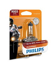 Philips 9003MVB1 Philips 9003MVB1 MotoVision Motorcycle and Powersport Replacement Headlight Bulb, 1 Pack