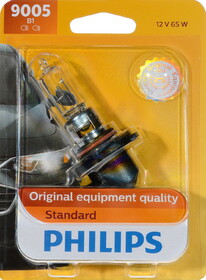 Philips 9005B1 Philips Standard Headlight 9005, P20D, Clear, Always Change In Pairs!