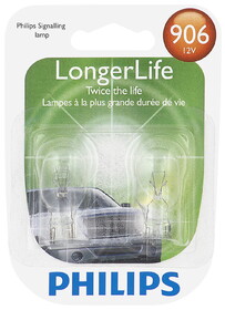 Philips 906LLB2 Philips Longerlife Miniature 906Ll, Clear, Push Type, Always Change In Pairs!