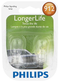 Philips 912LLB2 Philips Longerlife Miniature 912Ll, Clear, Push Type, Always Change In Pairs!