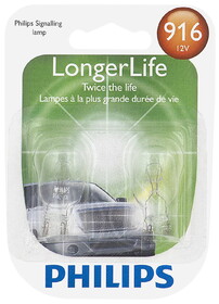 Philips 916LLB2 Philips Longerlife Miniature 916Ll, Clear, Push Type, Always Change In Pairs!