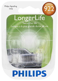 Philips 922LLB2 Philips Longerlife Miniature 922Ll, Clear, Push Type, Always Change In Pairs!