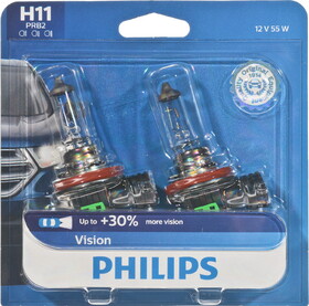 Philips H11PRB2 Philips H11 Vision Headlight, Pack of 2
