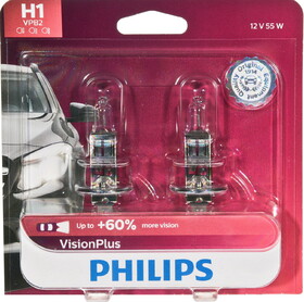 Philips H1VPB2 Philips H1 Visionplus Headlight, Pack of 2