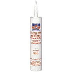 Permatex 80855 #66 CLEAR SILICONE ADHESIVE SEALANT, 11 OUNCE CART