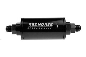 Redhorse 4651-08-2 Redhorse 4651-08-2 6&#34; Cylindrical In-Line Race Fuel Filter-08 AN-Black