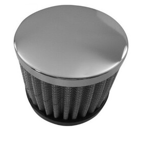 Racing Power R9308 Racing Power R9308 3 in. Steel Push-In Open Filter Breather, Chrome