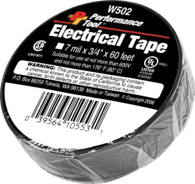Performance Tool W502 Wilmar W502 Electrical Tape, 3/4&#34; x 60&#39;