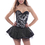 Muka Womens Black Corset Top Waist Cincher Bustier Lingerie Halloween Costume