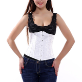 Muka Brocade Boned Underbust Corset Bustier Waist Cincher Halloween Costume