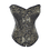 Muka Deluxe Black Brocade Overbust Corset And Panty, Valentine's Gift Idea