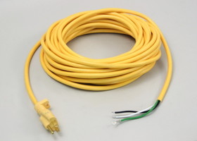 MVP 3971985 Power Cord, 16/3 Yellow, Smooth Jacket, 50', Molded Plug, Brass Plug Blades