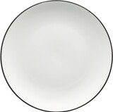 International Tableware Torino Bistro Black Band Coupe Plate - European White with Black