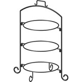 International Tableware 3 Tier Round Black Iron Stand