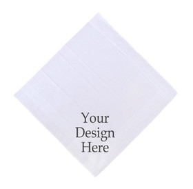 Personalized 12 Pcs White Cotton Embroidery Handkerchiefs 15 x 15 Inch