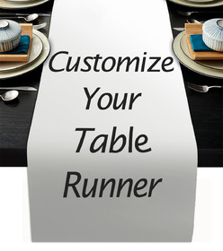 Toptie Custom Cotton Linen Table Runner, Personalized Linen Table Runner, Personalized Gift