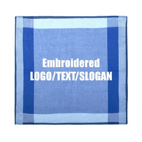 Personalized Handkerchiefs Embroidered Combed Cotton Handkerchiefs 17" x 17", Gift for Men, Wholesale