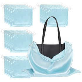 Muka 20 PCS Blue Satin Dust Bag Drawstring Pouch for Handbag Purse Shoes Gift Bag