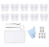 Muka 10 Pairs 15mm Silicone Screw-in Eyeglass Nose Pads with Micro Screwdriver and Screws