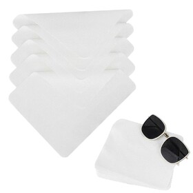 Muka 50 pcs 5.5" x 6.5" White Blank Eyeglasses Microfiber Cleaning Cloth Suede Feel for Screen Lens Glasses