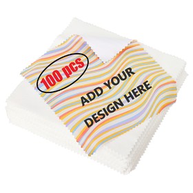 Muka 100 Pcs Custom Microfiber Cleaning Cloth 6X6 Inch Full Color Printed Microfiber Cloth Promotional Item for Eyeglasses Lenses Electronics and Screens