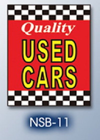 NEOPlex 18-015 Quality Used Cars Hood Auto Sign 40" X 29" Made In Usa Red