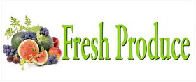NEOPlex BN0059-3 Fresh Fruit Produce 30"X 72" Vinyl Banner